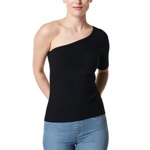 Spanx® Womens  Stretch Rib One-Shoulder Top, Black